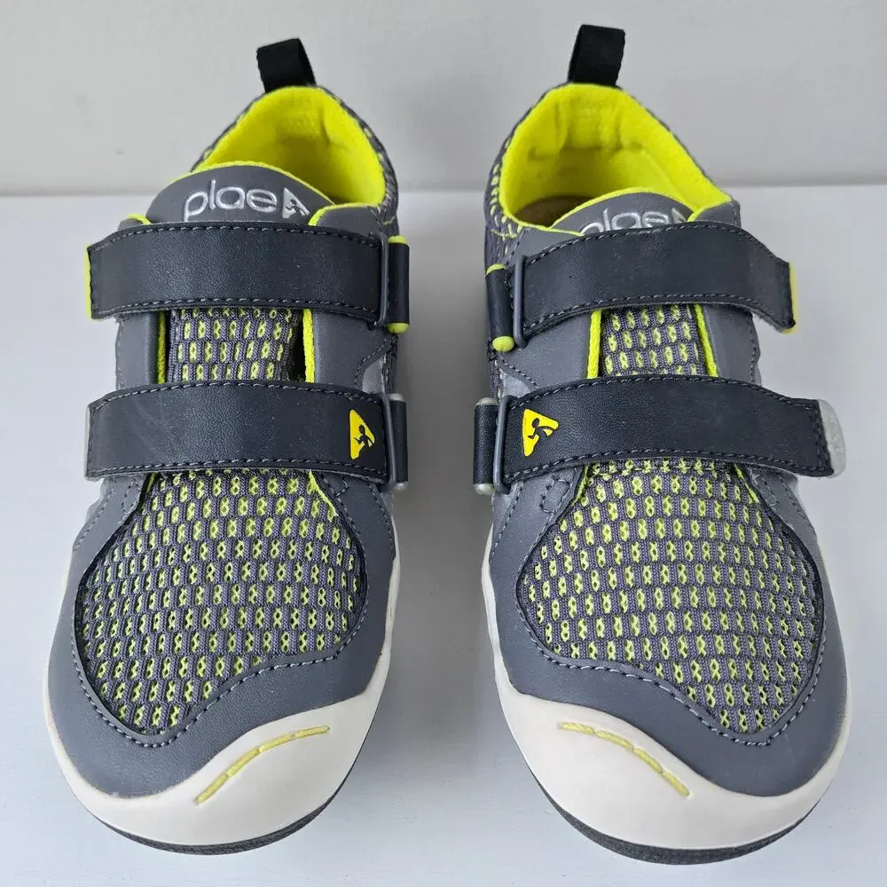 Plae NEW Kids TY Eco Poly Sneaker Shoes Gray Yellow Size US 1 EU 32 Unisex - Picture 7 of 14